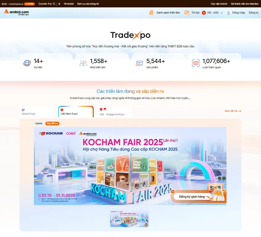 Nền tảng Tradexpo.Arobid.com